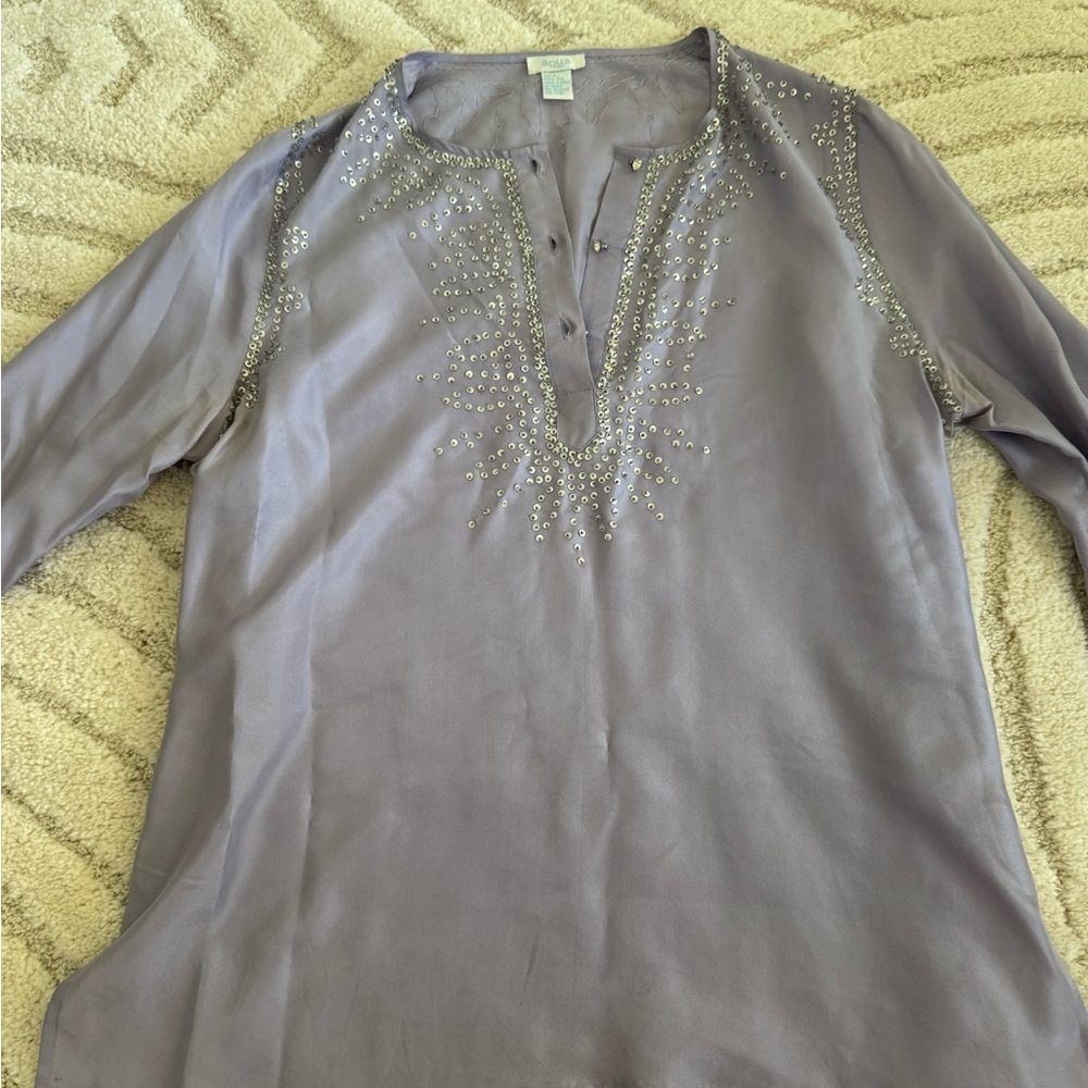 Aqua Lavender Embellished Top